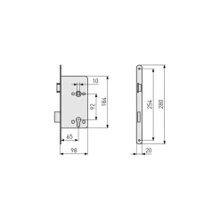Discount Abus Einsteckschloss für Haustüren 20 x 280 mm rund