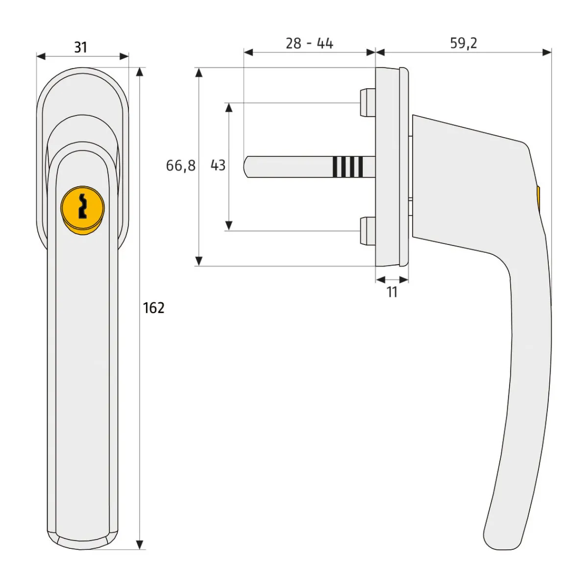 Outlet Abus Fenstergriff FG210W B/SB