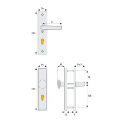 Outlet Abus Schutzbeschlag KLN 314 F1 beidseitig