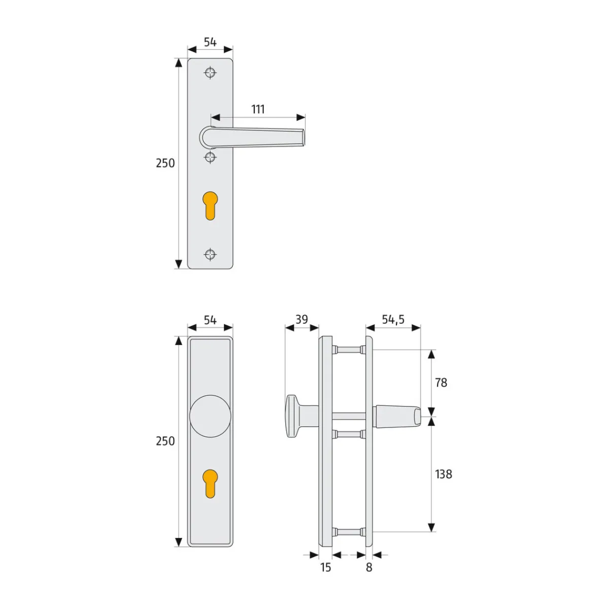 Outlet Abus Schutzbeschlag KLN 314 F1 beidseitig