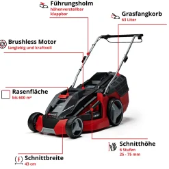 Clearance Einhell Akku-Rasenmaeher GE-CM 43 Li M Kit