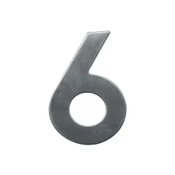 Alpertec Edelstahl-Hausnummer 6 satiniert