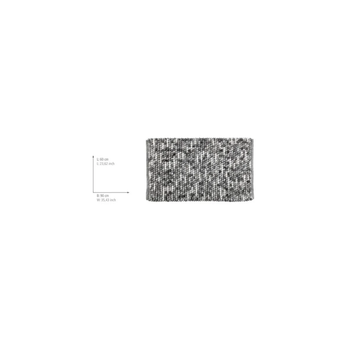 Best Wenko Badematte Model Urdu grau 60x9080PES20/BWS20/BW