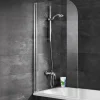 Outlet Schulte Badewannenaufsatz Komfort Echtglasklar, hell, alpin weiss