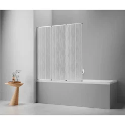 Outlet Badewannenfaltwand Venezia 3tlg. Silber