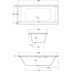 Clearance Ottofond Badewanne Rosa 180x80 cm, weiss