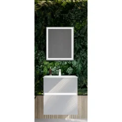 Clearance BADMOBIL Glaswaschtisch 60 x 15 x 43 cm ohne Überlauf weiß