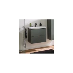 Clearance BADMOBIL Waschtischunterschrank CRAFT 49 x 54 x 36 cm 2 Schubladen mit Push-To-Open grün-matt