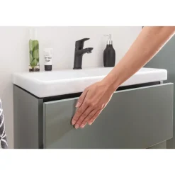 Discount BADMOBIL Waschtischunterschrank CRAFT 63 x 54 x 36 cm 2 Schubladen mit Push-To-Open grün-matt