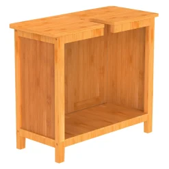 Outlet Schütte Bambus Waschbeckenunterschrank mit 2Tueren, BxHxT 67x60x28cm