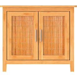 Outlet Schütte Bambus Waschbeckenunterschrank mit 2Tueren, BxHxT 67x60x28cm