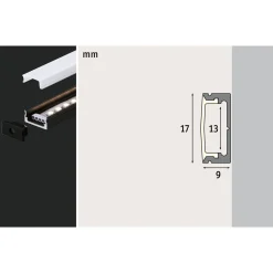 Outlet Paulmann Base Profil mit weissem Diffusor 2 mschwarz eloxiert/weiss Alu/Kunststoff