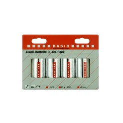 Outlet Basic Alkaline-D-Batterie 1,5V 4 Stück