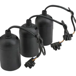 Hot Basic Lampenfassungsset schwarz 3er-Pack