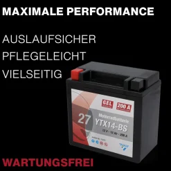 Sale Batterie GEL YTX14-BS 14Ah 260A