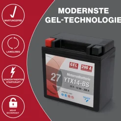 Sale Batterie GEL YTX14-BS 14Ah 260A