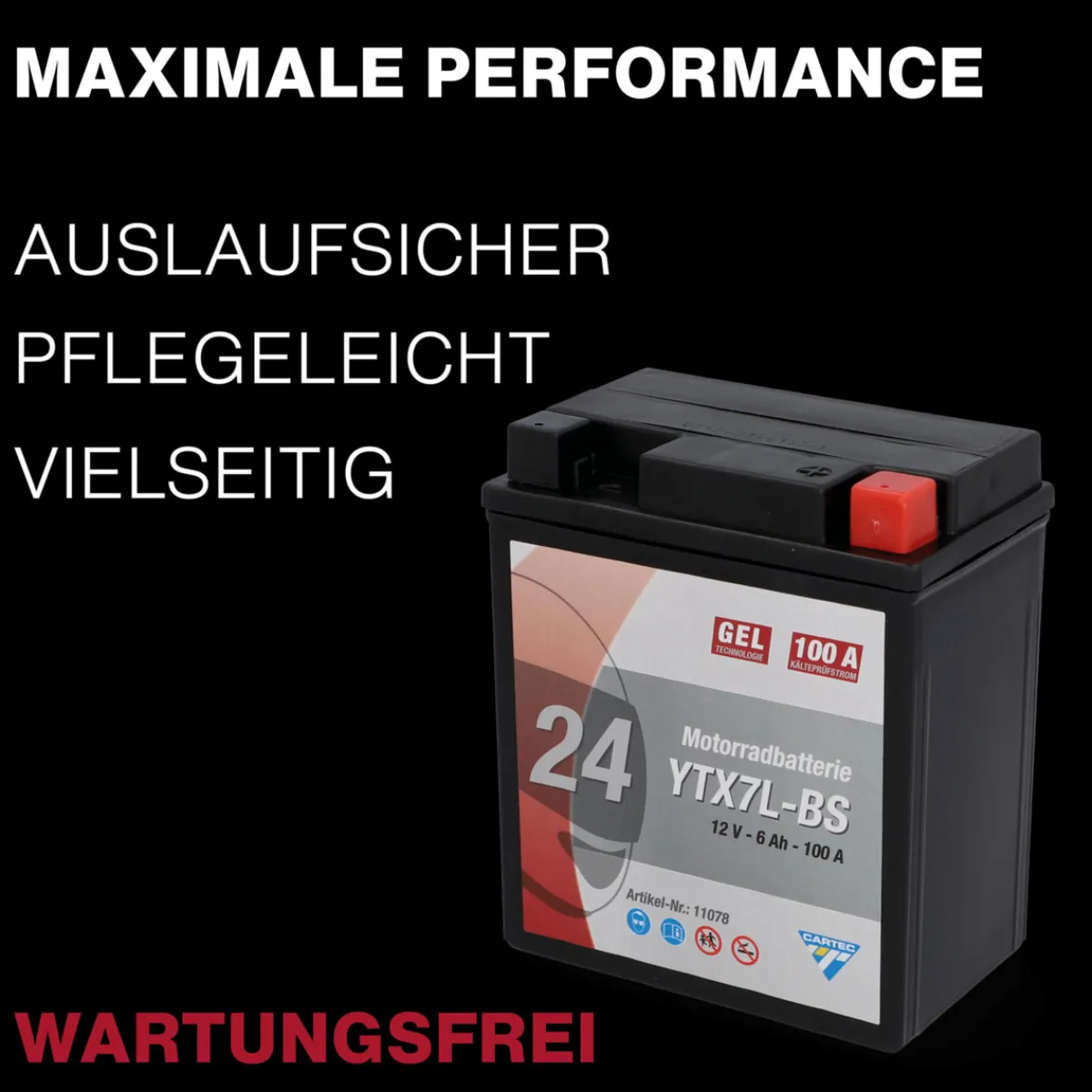 Hot Batterie GEL YTX7L-BS 7Ah 160A