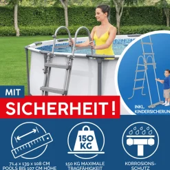 Outlet Bestway Steel Pro Max Frame-Pool-Set mit Filterpumpe Durchmesser 366 x 100 cm grau