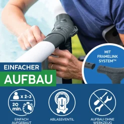 Outlet Bestway Steel Pro Max Frame-Pool-Set mit Filterpumpe Durchmesser 366 x 100 cm grau