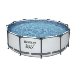 Outlet Bestway Steel Pro Max Frame-Pool-Set mit Filterpumpe Durchmesser 366 x 100 cm grau