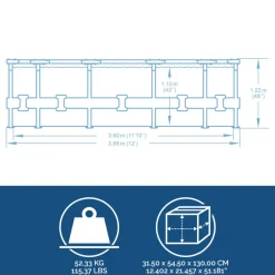 Hot Bestway Steel Pro Max Frame-Pool-Set366x122cm Dm. 3,66x1,22m