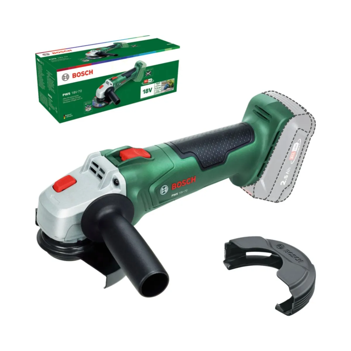 Outlet Bosch Akku-Winkelschleifer PWS18V-70 solo