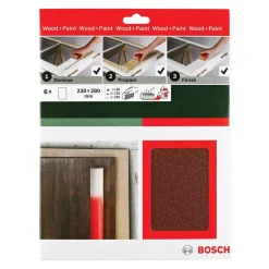 Best Bosch DIY Handschleif-Set 230 x 2 mm 2xK60KK 6- teilig rot