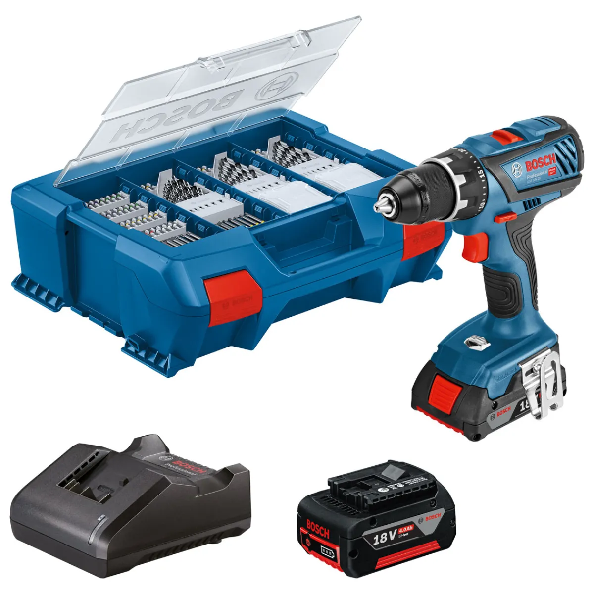 Outlet Bosch Professional Akku-Bohrschrauber-Set GSR 18V-28 Professional 82-teiliges Zubehörset