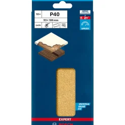 Outlet Bosch Professional Expert C470 Schleifpapier mit 8 Löchern für Schwingschleifer 93 x 186 mm G 40 10- teilig