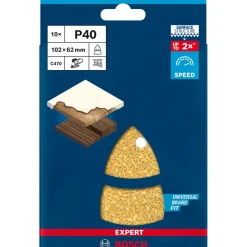 Clearance Bosch Professional Expert C470 Schleifpapier mit 11 Löchern für Multischleifer 102 x 62 mm 93 mm G 40 10- teilig