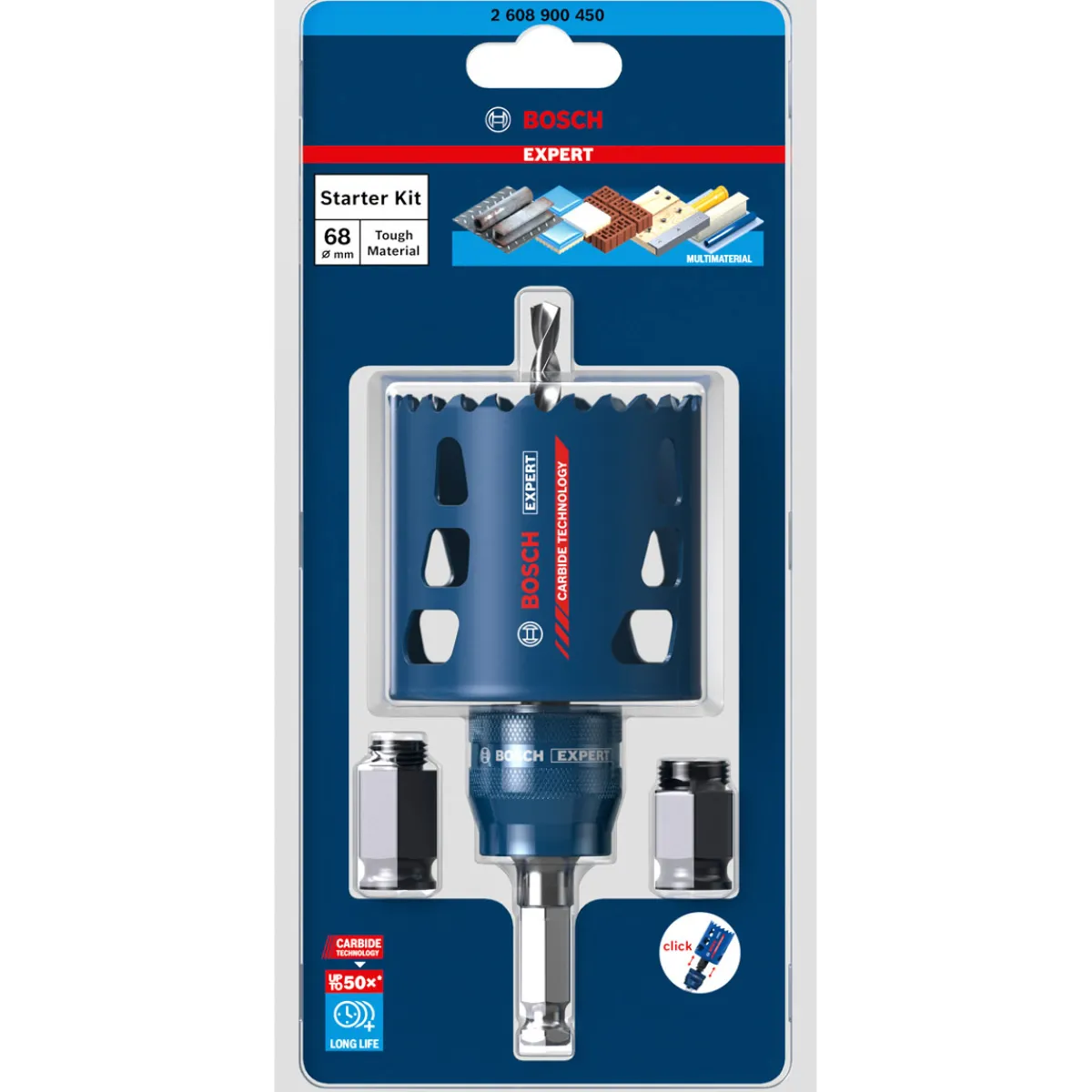 New Bosch Professional Expert Tough Material Lochsäge-Starter-Set 68 x 60 mm