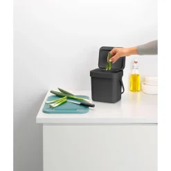 Discount Brabantia Abfalleimer Sort & Go 18,8 x 18,1 x 13,9 cm grau