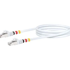 New Schwaiger CAT7 Netzwerkkabel S/FTP 3Farbclips 2,5mweiss