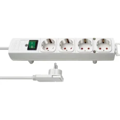 Brennenstuhl Comfort-Line Plus Steckdosenleiste weissmit Flachstecker -fach 2m H05VV-F3G1.5