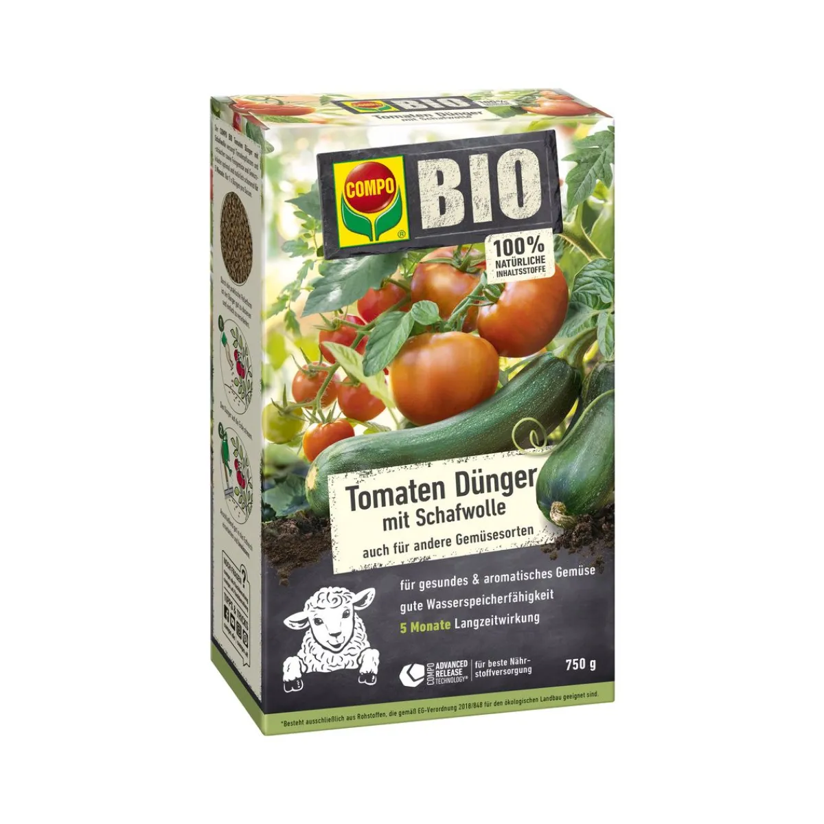 Best Compo BIO Tomaten Langzeit-Dünger mit Schafwolle 750 g