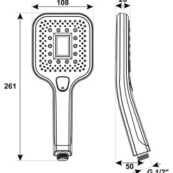 New Cornat SMARTLY Handbrause chrom mit Echtzeit-Digitalanzeige