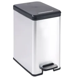 Sale Curver Mülleimer DECO Bin SLIM 25L mit Pedal schwarz silber metallic
