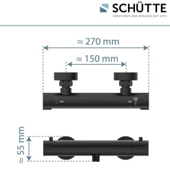 Hot Schütte Duschthermostat London,schwarz-matt, 1/2Verbruehschutz und Wassersparfunktion
