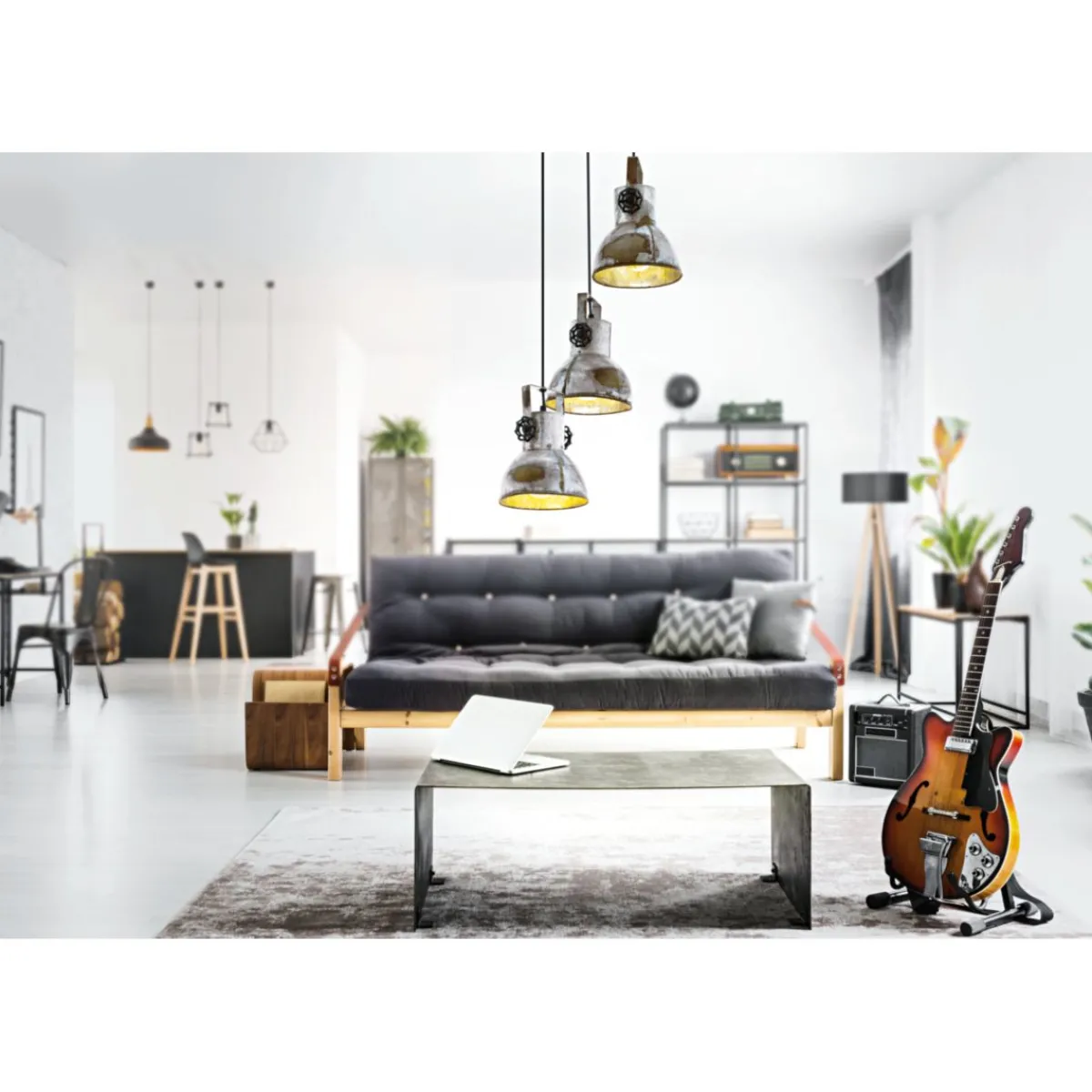 Clearance Eglo Hängeleuchte Barnstaple 3er grau