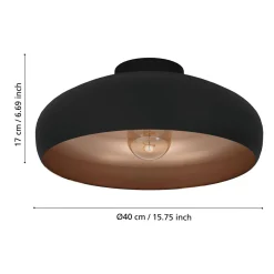 Hot Eglo LED Deckenleuchte Mogano schwarz/kupfer