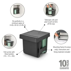 Einbaumülleimer Sort & Go 10+10+20L