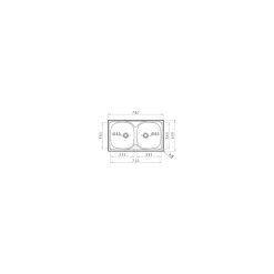 New Pyramis Einbauspuele Doppelbecken E78Edelstahl, glatt