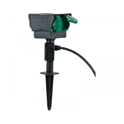 New Erdspieß mit 4-fach Steckdose