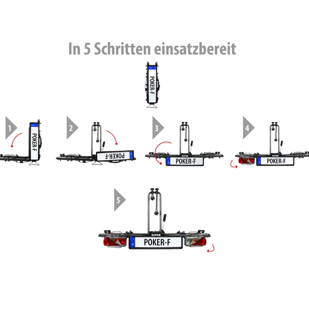 Hot Fahrradtraeger Poker-F klappbar fuer 2Raeder