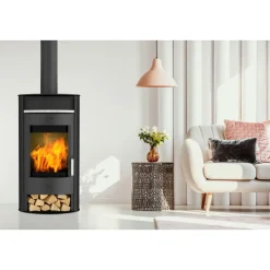 fireplace Kaminofen Borneo 6kWStahl Anschl. oben 150mm