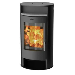 fireplace Kaminofen Borneo 6kWStahl Anschl. oben 150mm