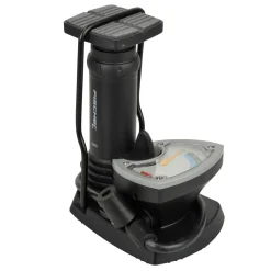 Hot Fischer Bikes Fuß-Standpumpe mit Manometer und Adapter schwarz