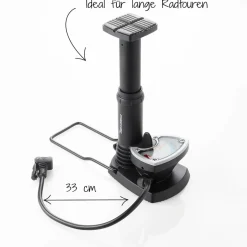 Hot Fischer Bikes Fuß-Standpumpe mit Manometer und Adapter schwarz