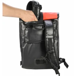 Discount Fischer Bikes Gepäckträgertasche wasserdicht schwarz-rot