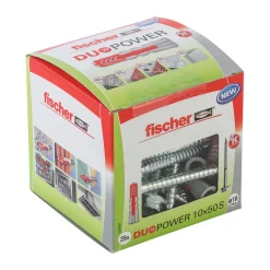 New Fischer Dübel DuoPower 10 x 50 mm mit Sicherheitsschraube 25 Stück